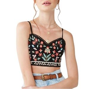 Forever 21 Floral Embellished Bustier Camisole
